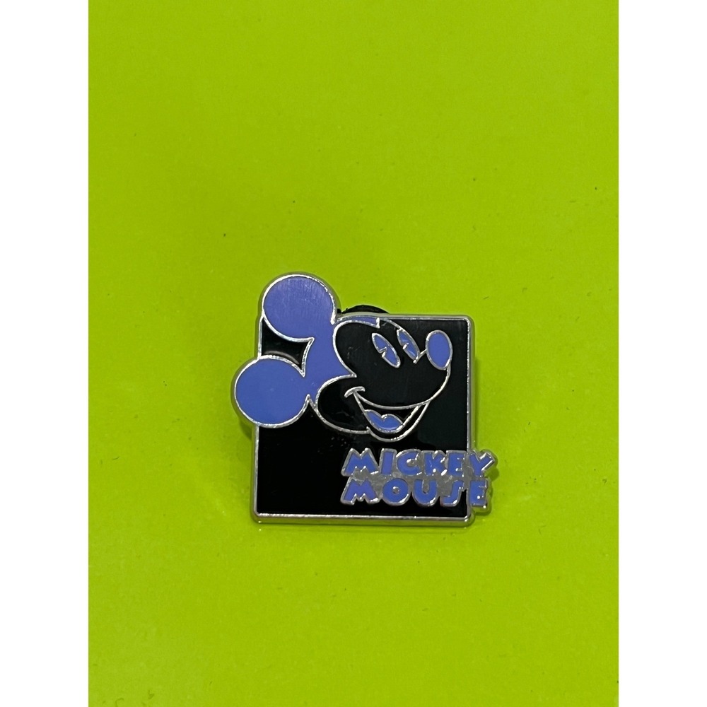 Disney Mickey Mouse Enamel Trading Pin Blue Black Square Logo 2011 Pin EUC